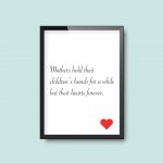 Mothers Hold Their Children's Hands Quote | Mother's Day Gift Quote Print - Image 2