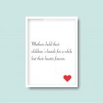 Mothers Hold Their Children's Hands Quote | Mother's Day Gift Quote Print