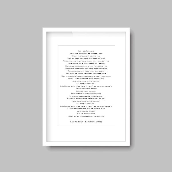 Lay Me Down | Sam Smith Lyrics Quote Print - Image 6