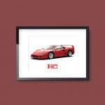 Ferrari F40 | Supercar Print - Image 3
